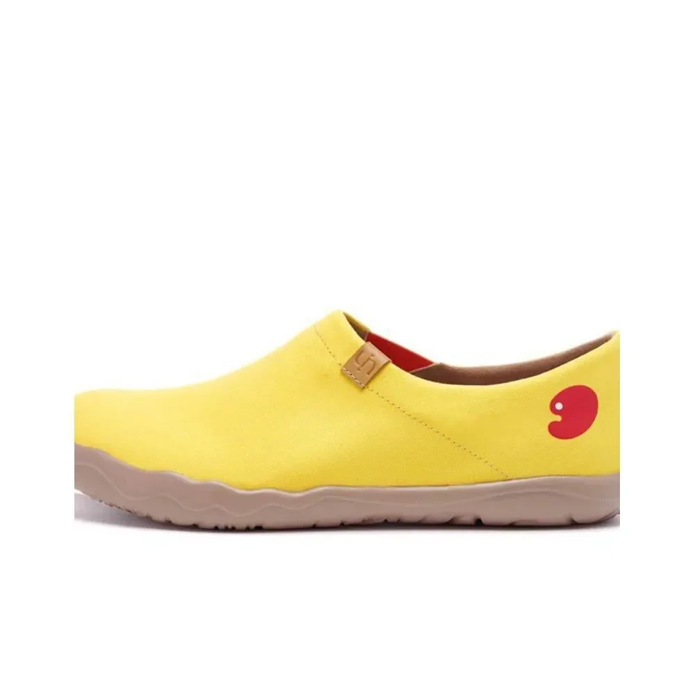UIN Toledo Yellow Shoes Men Canvas Short Plush Ortholite Slip On Travel Size 8.5